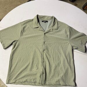 Novamen Men's Sage Green Casual Button Down Shirt